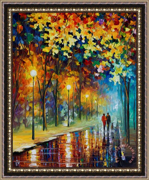 Leonid Afremov The Warmth Of Friends Framed Print