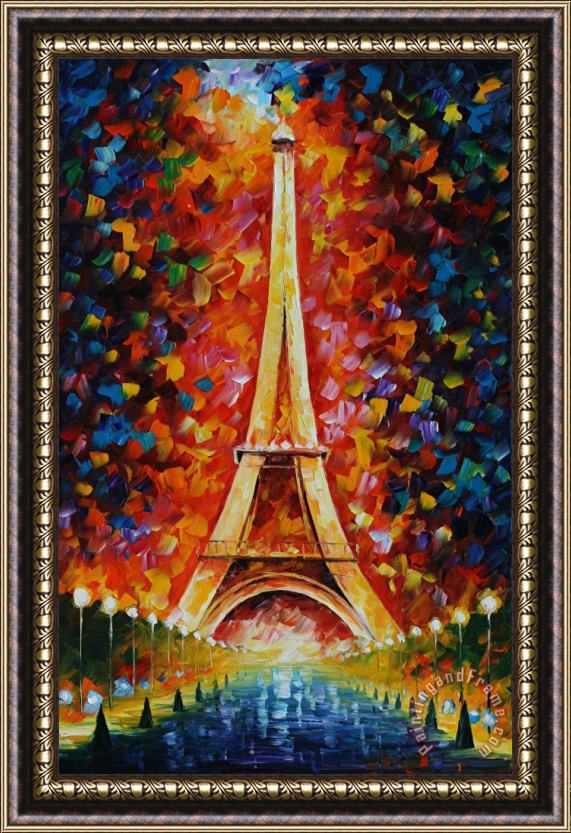 Leonid Afremov Torre Eiffel Framed Print