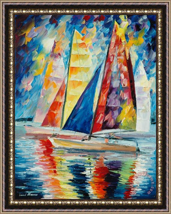 Leonid Afremov Wind In Sails Framed Print