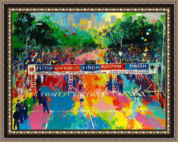 Leroy Neiman Classic Marathon Finish Framed Print
