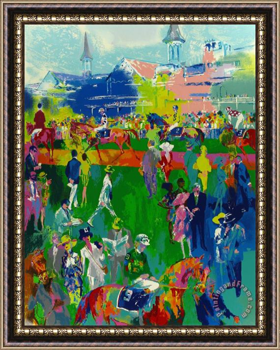 Leroy Neiman Derby Day Paddock Framed Painting
