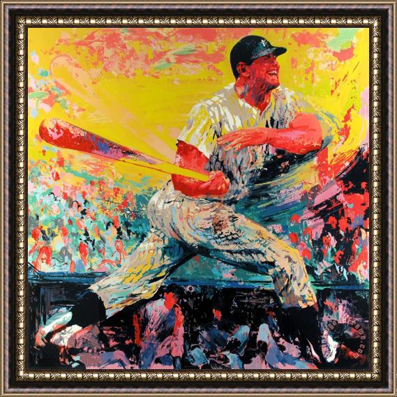 Leroy Neiman Mickey Mantle Framed Painting