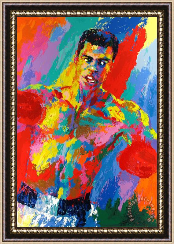 Leroy Neiman Muhammad Ali Athlete of The Century, (remarqued) Framed Print
