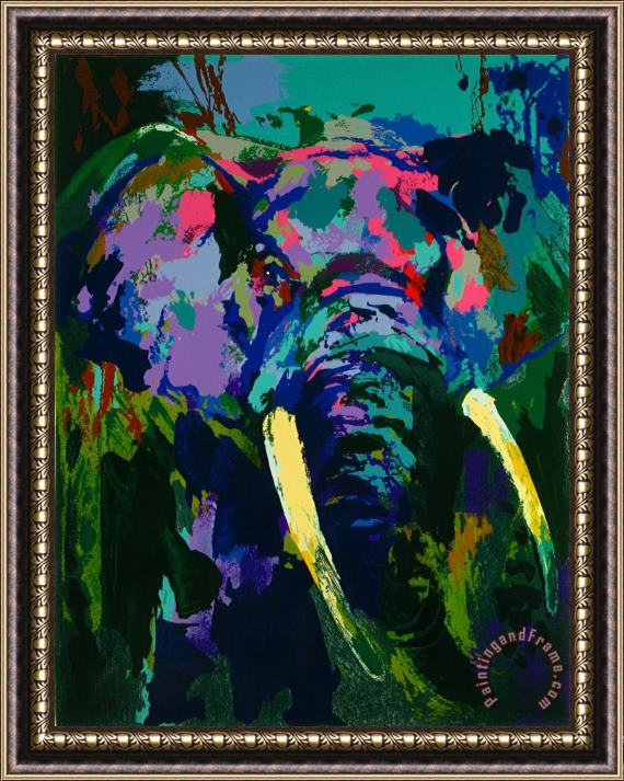 Leroy Neiman Portrait of The Elephant Framed Painting