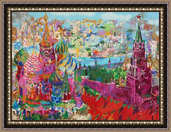 Leroy Neiman Red Square Panorama Framed Painting