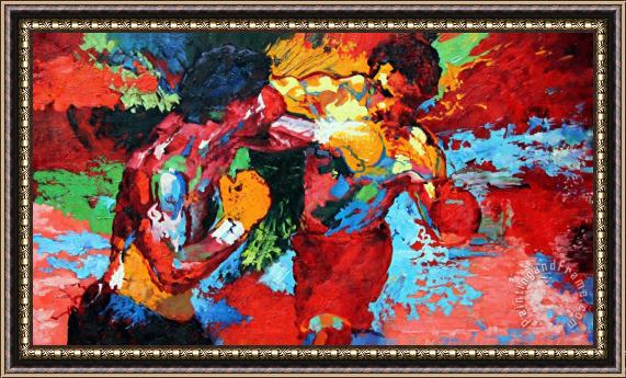 Leroy Neiman Rocky vs Apollo Framed Print