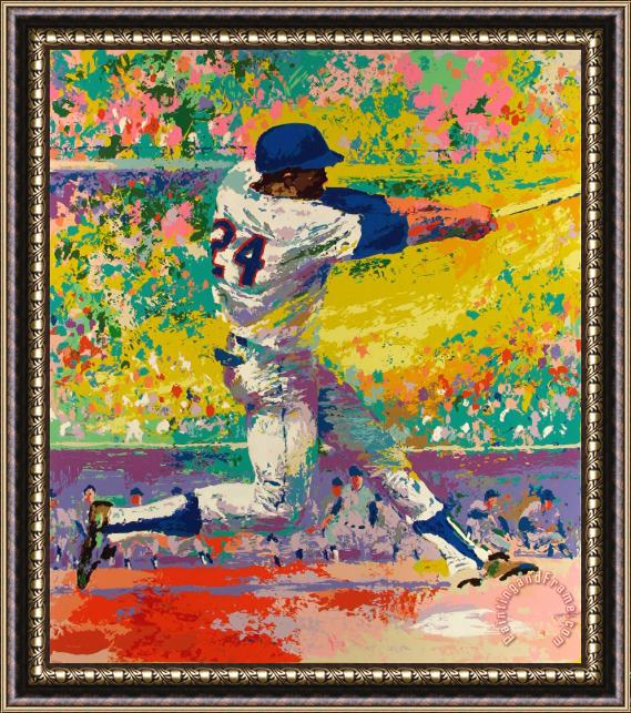 Leroy Neiman Willie Mays Framed Painting