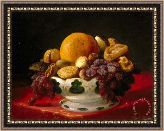 Lilly Martin Spencer Oranges, Nuts, And Figs Framed Painting