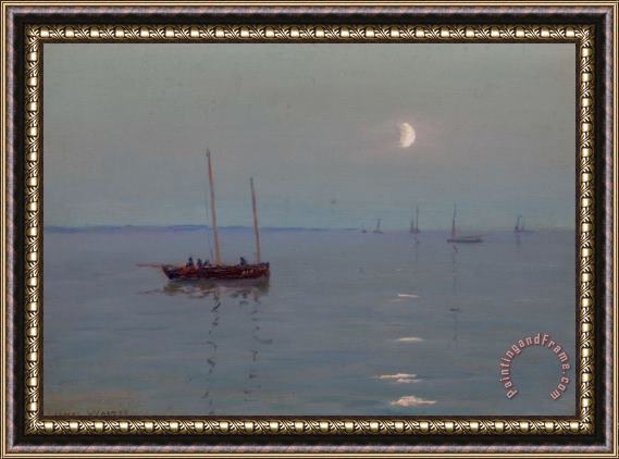 Lionel Walden Boat on Quiet Water Framed Painting
