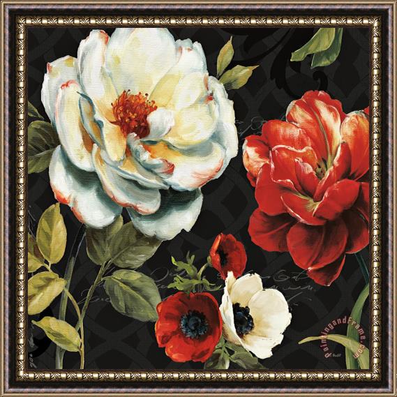 Lisa Audit Floral Story Iv on Black Framed Painting