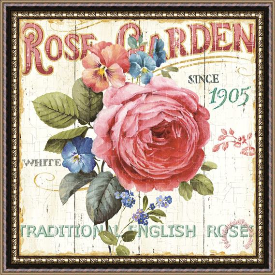 Lisa Audit Rose Garden I Framed Print