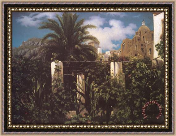 Lord Frederick Leighton Garden of an Inn, Capri Framed Painting