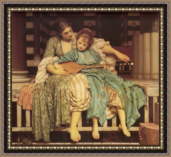 Lord Frederick Leighton Music Lesson Framed Painting