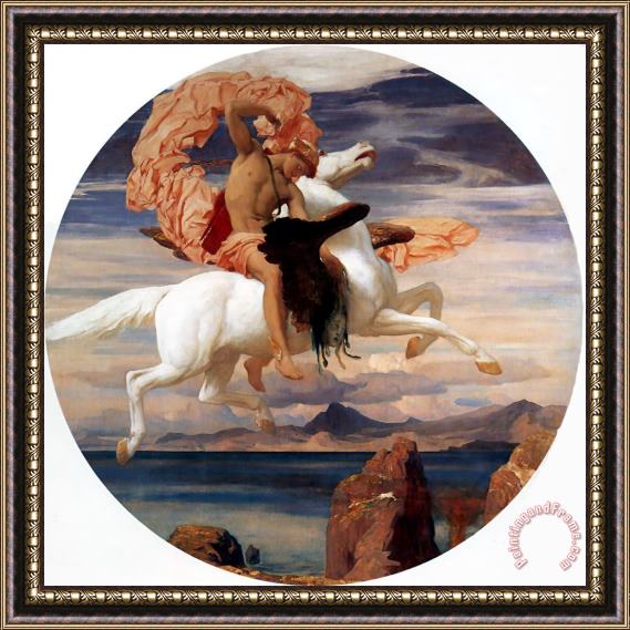 Lord Frederick Leighton Perseus on Pegasus Hastening to The Rescue of Andromeda Framed Painting