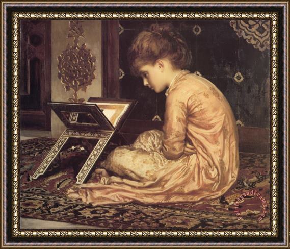 Lord Frederick Leighton Study at a Reading Desk Framed Painting