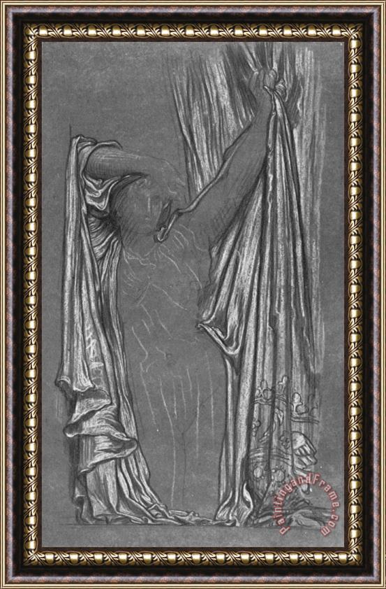 Lord Frederick Leighton Study of Drapery for The Last Watch of Hero Framed Painting
