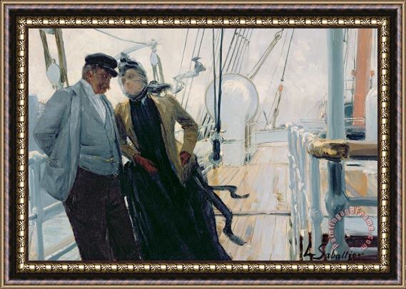Louis Anet Sabatier On Deck Framed Painting