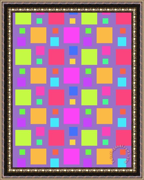 Louisa Knight Multicoloured Squares Framed Painting