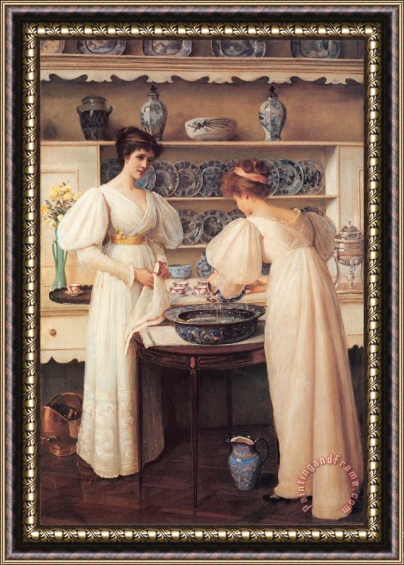 Louise Jopling Blue And White Framed Painting