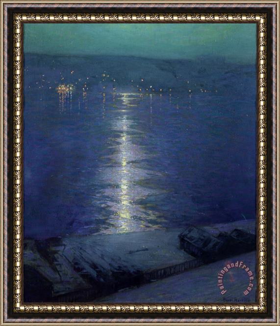 Lowell Birge Harrison Moonlight on the River Framed Painting