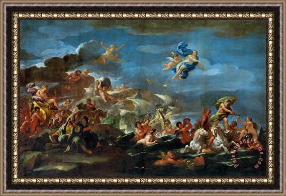 Luca Giordano The Triumph of Bacchus Neptune And Amphitrite Framed Painting