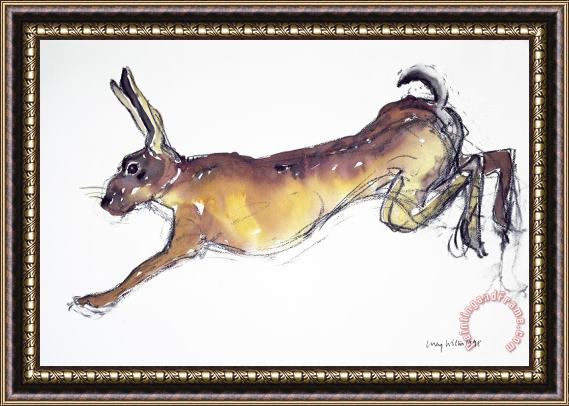 Lucy Willis Jumping Hare Framed Painting