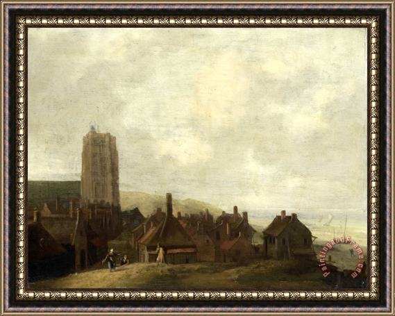 Ludolf Backhuysen View of Egmond Aan Zee Framed Painting