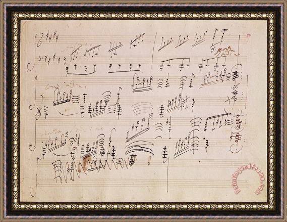 Ludwig van Beethoven Score sheet of Moonlight Sonata Framed Print