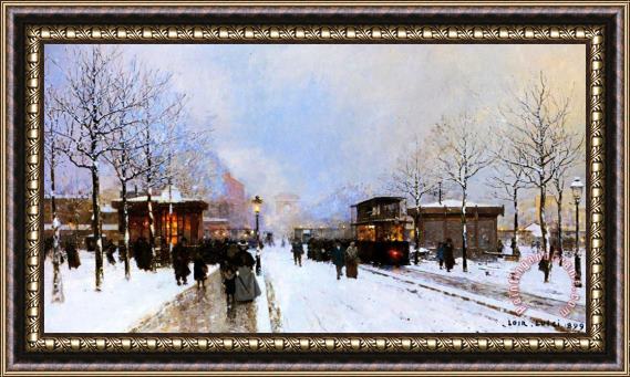 Luigi Loir Paris in Winter Framed Painting