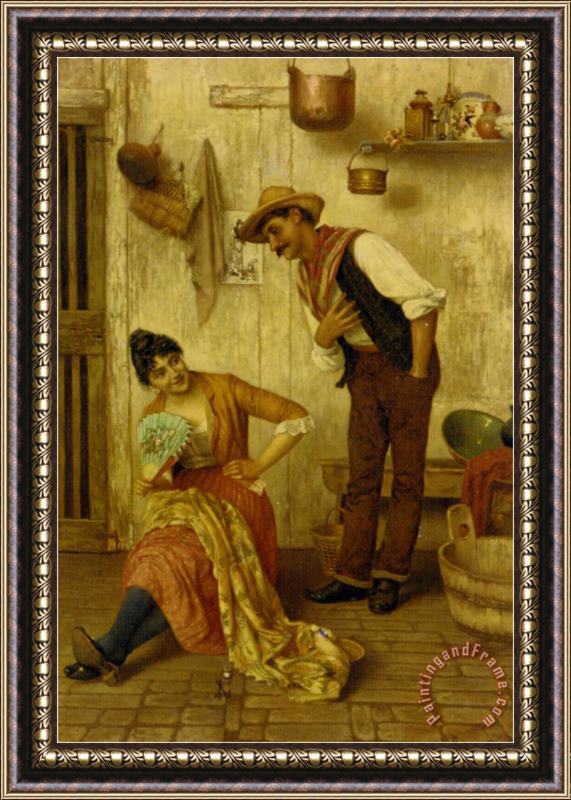 Luigi Pastega The Courtship Framed Painting