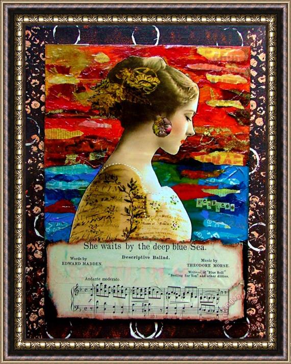 Lynell Withers She Waits by the Deep Blue Sea Framed Print