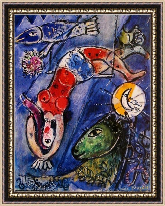 Marc Chagall Blue Circus Framed Painting