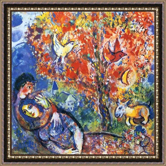 Marc Chagall Die Verliebten Framed Painting
