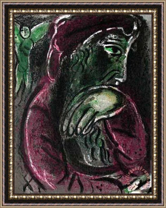 Marc Chagall La Bible Job Desespere Framed Painting