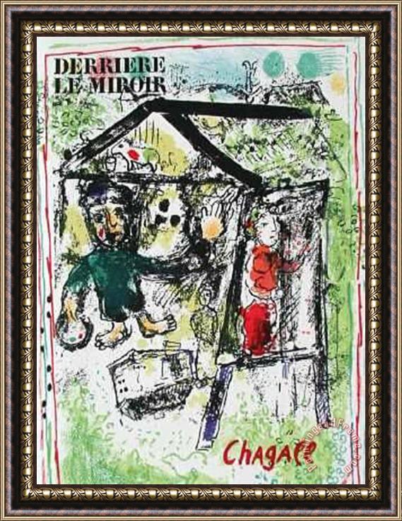 Marc Chagall Le Peintre Devant Le Village Framed Print