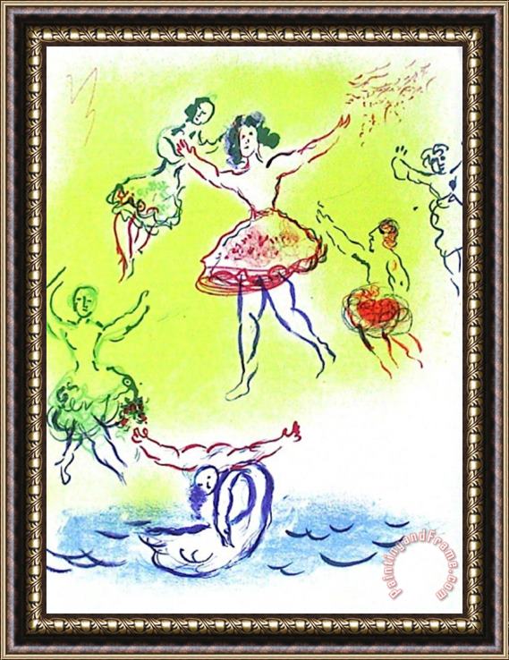 Marc Chagall Plafond De L Opera Le Lac Des Cygnes Framed Painting