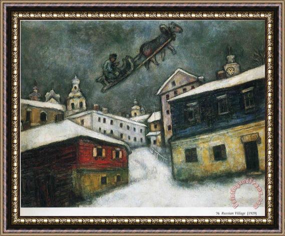 Marc Chagall Russian Village 1929 Framed Painting