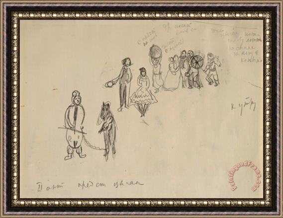 Marc Chagall Sketch for The Choreographer, for Aleko. (1942) Framed Painting