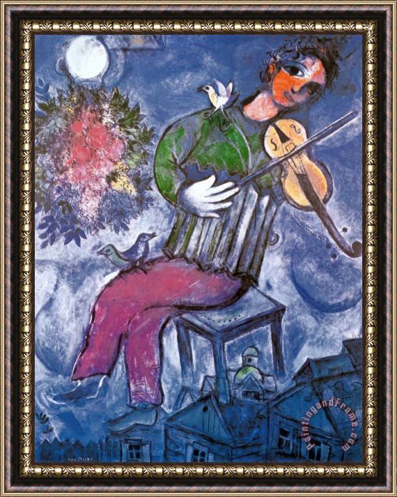 Marc Chagall The Blue Violinist Framed Painting