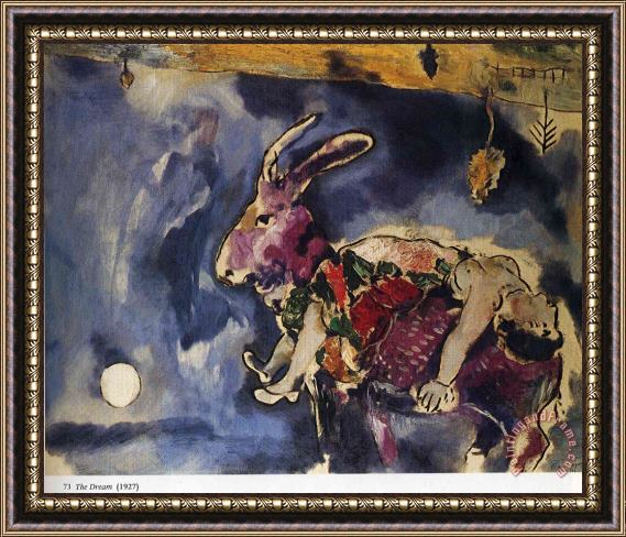 Marc Chagall The Dream The Rabbit 1927 Framed Painting