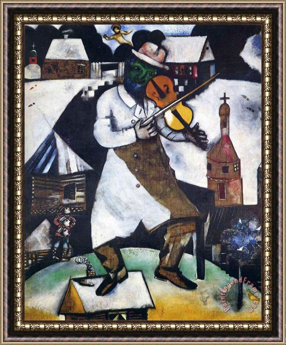 Marc Chagall The Fiddler 1913 Framed Painting