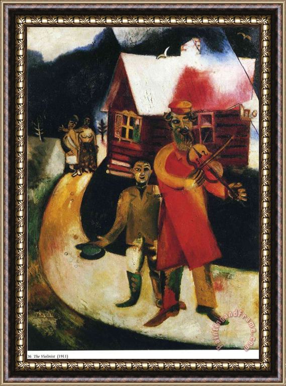 Marc Chagall The Fiddler 1914 Framed Painting