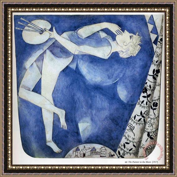 Marc Chagall The Painter to The Moon 1917 Framed Print