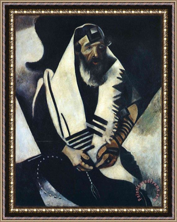 Marc Chagall The Praying Jew Rabbi of Vitebsk 1914 Framed Painting