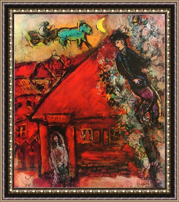 Marc Chagall The Red House Framed Print