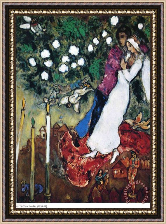 Marc Chagall The Three Candles 1940 Framed Print