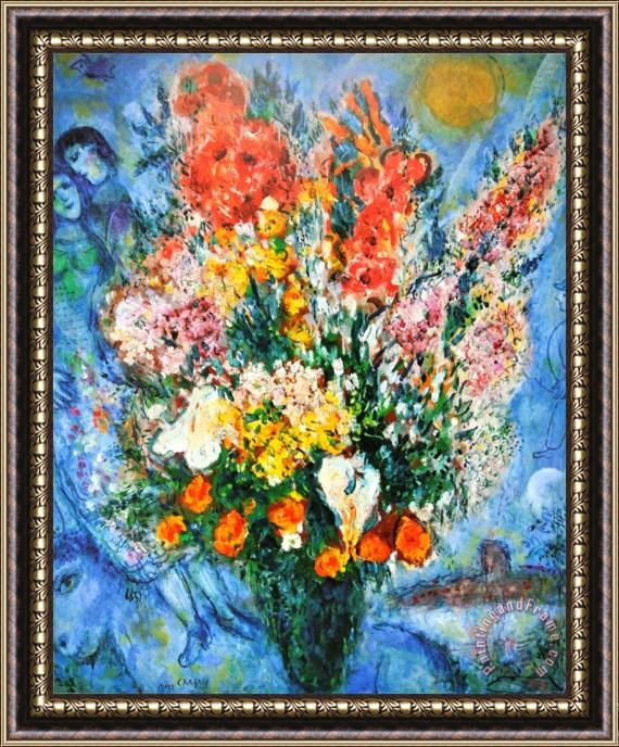 Marc Chagall Vase of Flowers Le Bouquet 1958 Framed Print