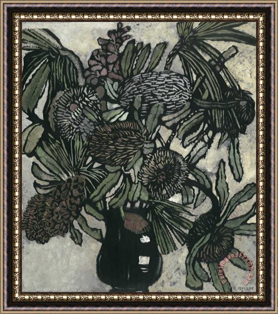 Margaret Preston Banksia in Jug Framed Painting