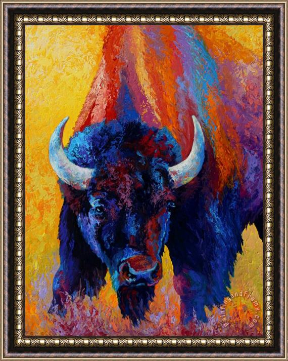 Marion Rose Back Off - Bison Framed Painting
