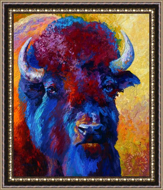 Marion Rose Bison Boss Framed Painting